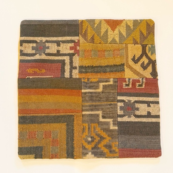 Handmade 24”x24” Turkish Kilim Patchwork Pillow Covers - Picture 3 of 12